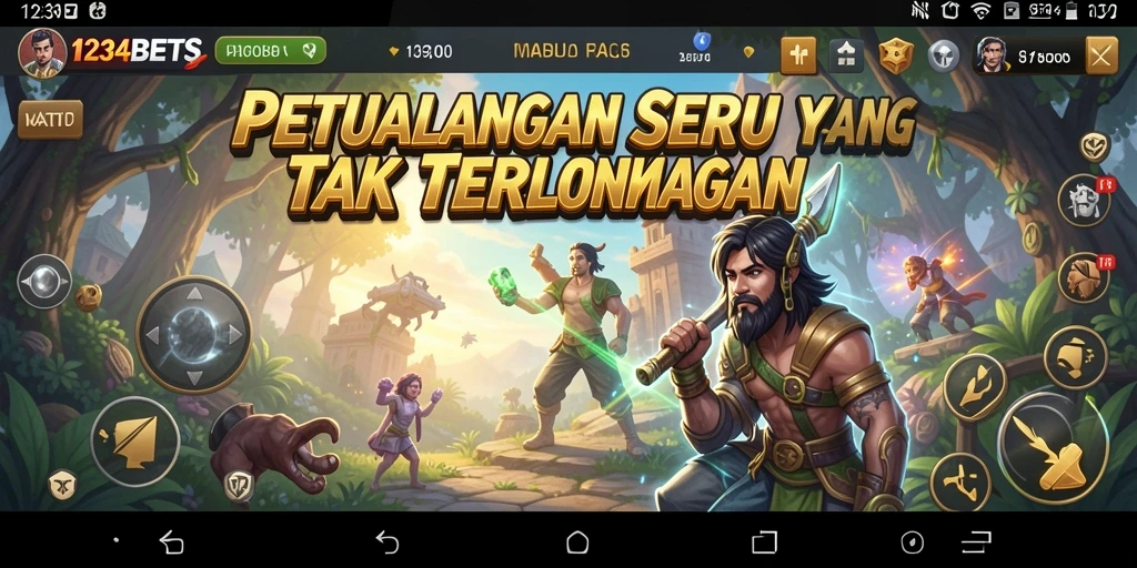 Screenshot gameplay 1234BETS menampilkan aksi petualangan yang mendebarkan.