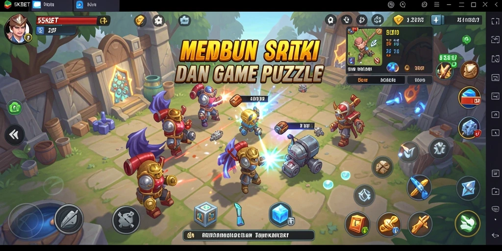 Tampilan gameplay 55KBET yang penuh warna dan menantang.