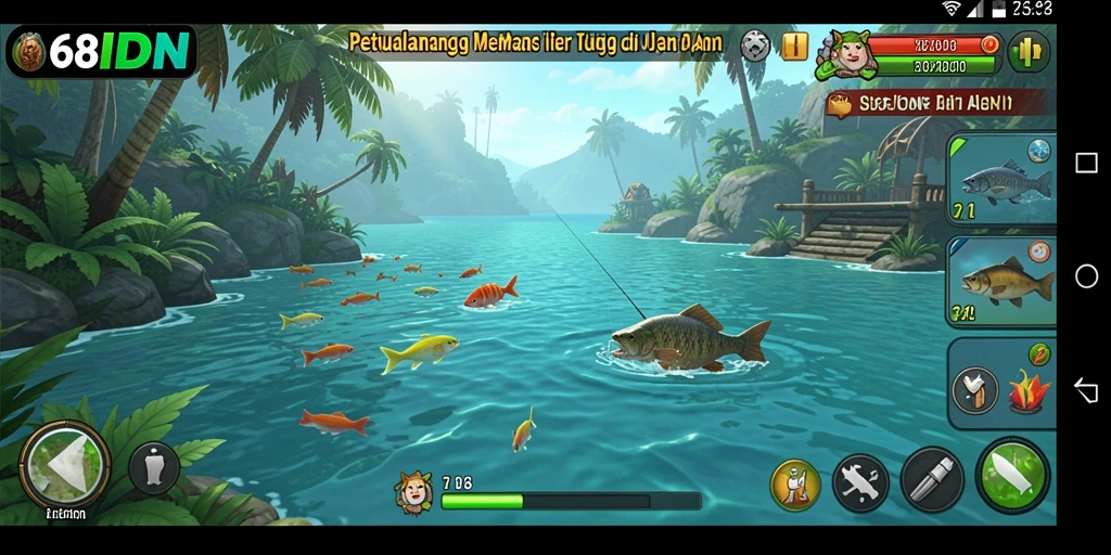 Gameplay seru dalam 68IDN yang menawarkan petualangan menangkap ikan.