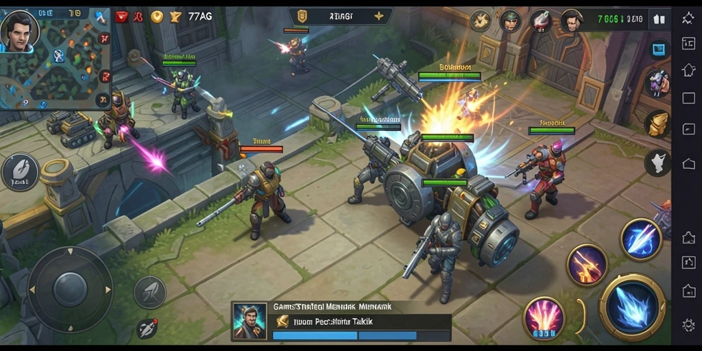 Tangkapan layar dari gameplay taktis dan mendebarkan di 77AG.