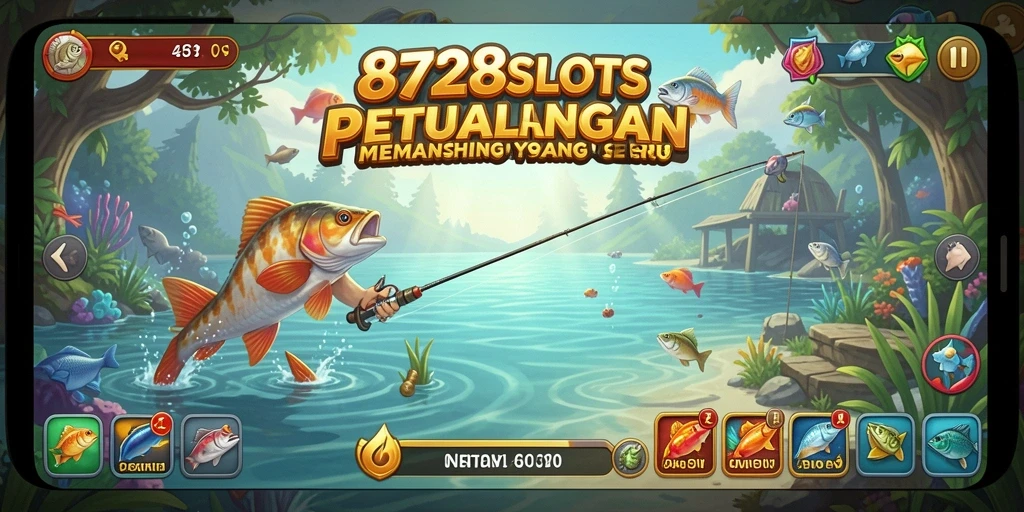 Tampilan gameplay 8728SLOTS yang mendebarkan di lautan.
