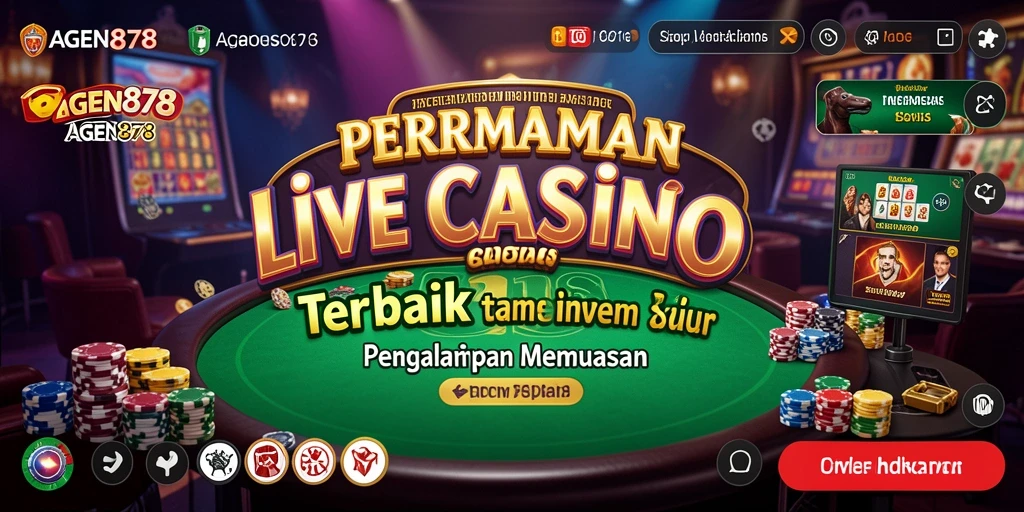 Gameplay AGEN878 yang menampilkan suasana kasino Live Casino.