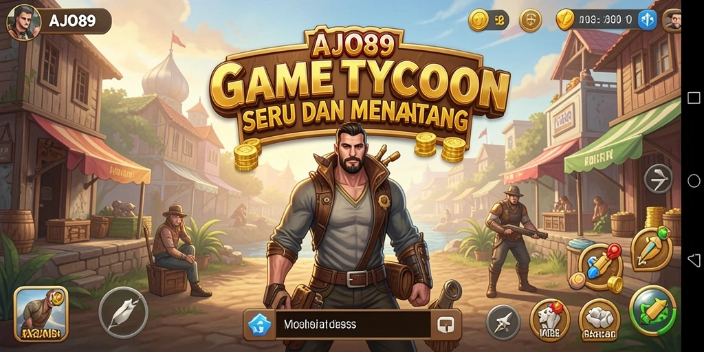 Tampilan menarik gameplay AJO89 dengan manajemen bisnis Tycoon.
