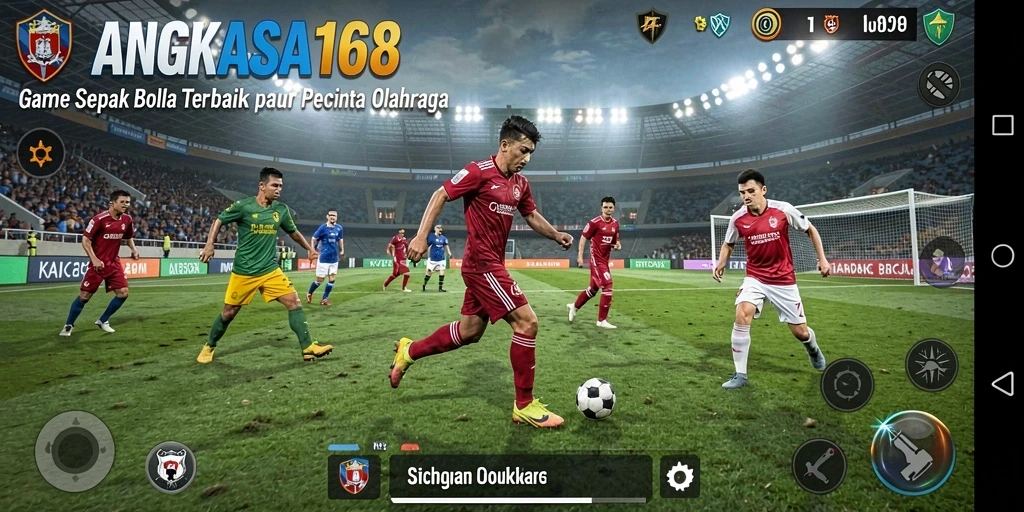 Tampilan gameplay mengesankan dengan aksi sepak bola yang seru.