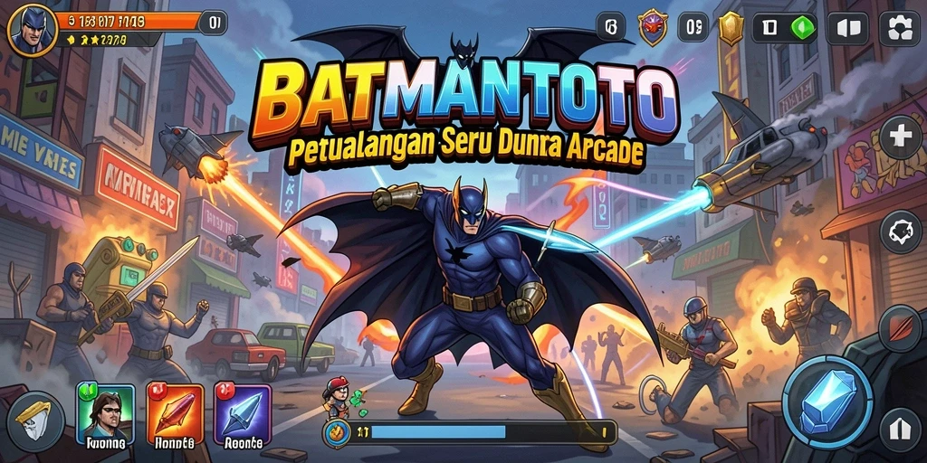 Screenshot utama BATMANTOTO menunjukkan aksi gameplay yang seru dan penuh warna.