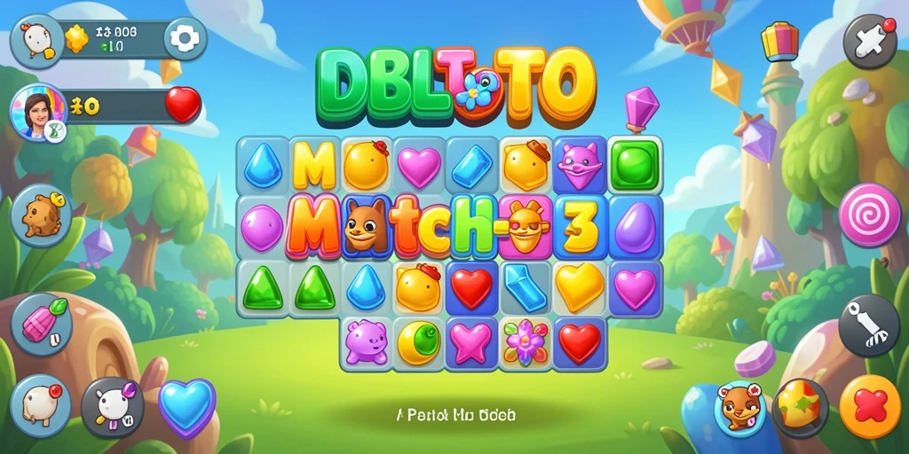Screenshot gameplay DBLTOTO menampilkan keseruan mencocokkan objek.