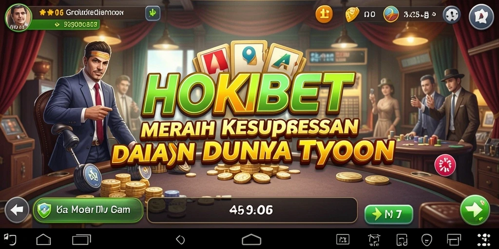 Tampilan gameplay Tycoon HOKIBET yang menarik dan interaktif.