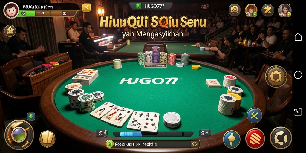 Tampilan gameplay seru dari HUGO77 yang penuh strategi QiuQiu.