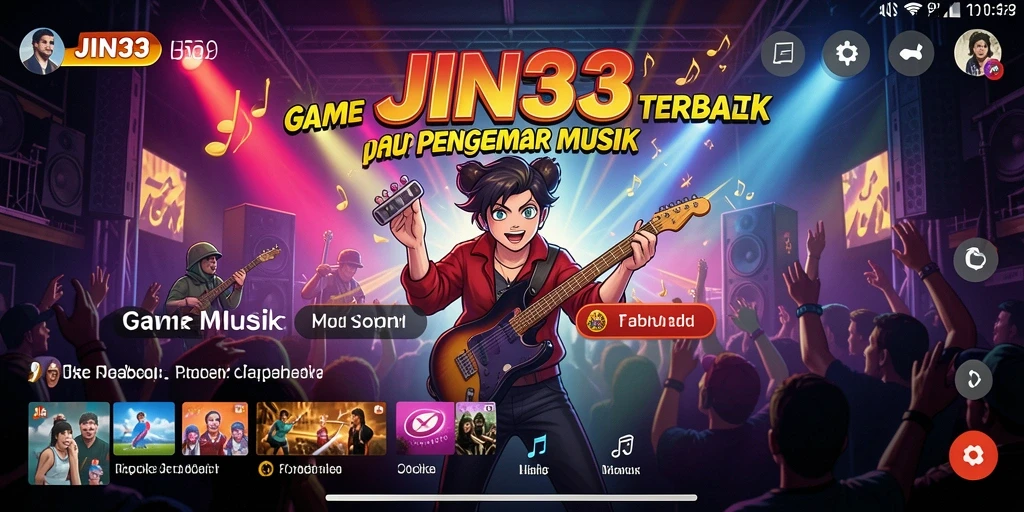 Screenshot JIN33 menampilkan gameplay interaktif dengan ritme musik yang menyenangkan.