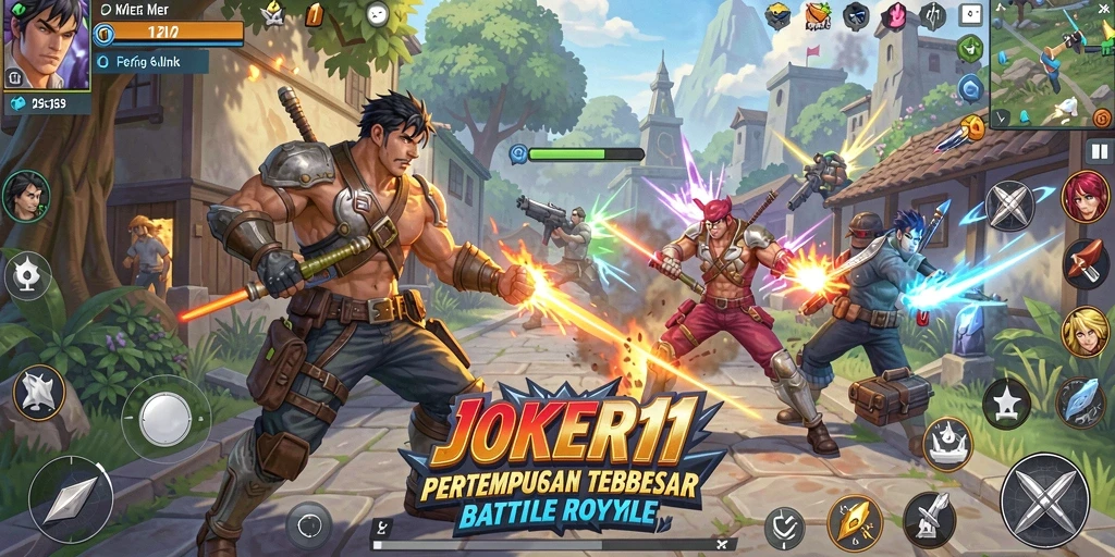 Tampilan aksi seru dalam JOKER11 saat bertarung dengan pemain lain.