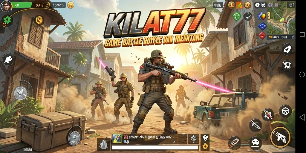 Tangkapan layar gameplay KILAT77 menampilkan aksi Battle Royale yang mendebarkan.