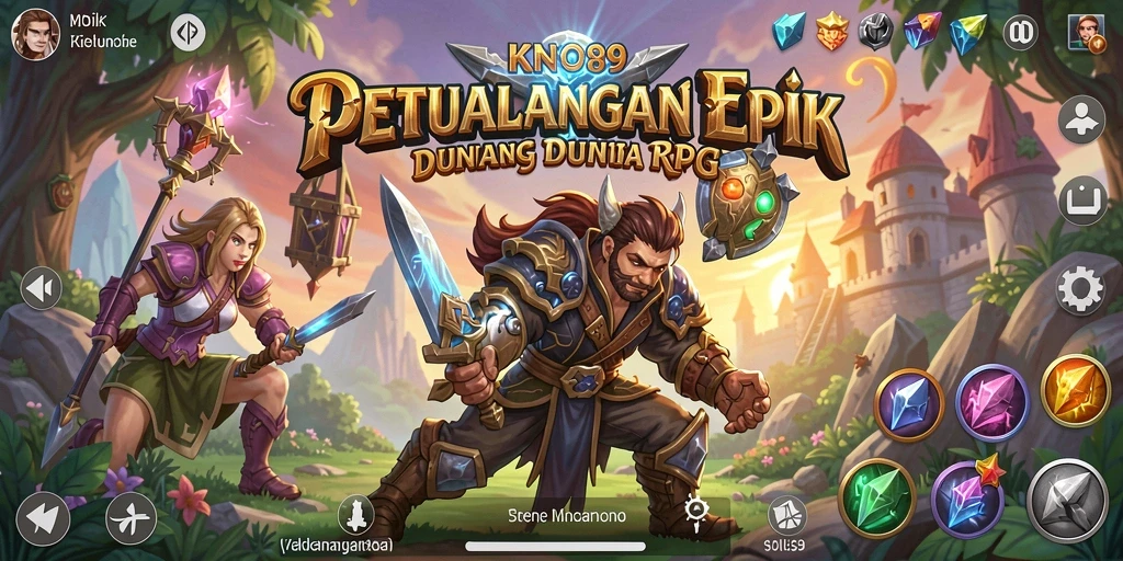 Tampilan gameplay KNO89 yang penuh aksi dan petualangan RPG.