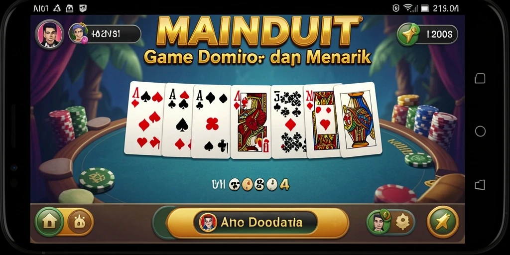Tampilan gameplay seru dari MAINDUIT dengan berbagai mode domino.