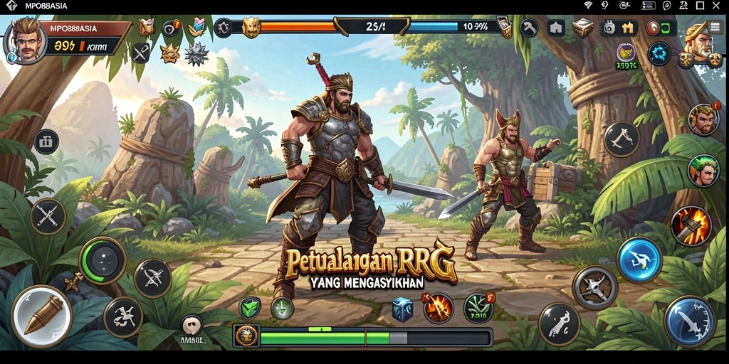 Screenshot menunjukkan aksi seru dalam pertempuran RPG MPO88ASIA.