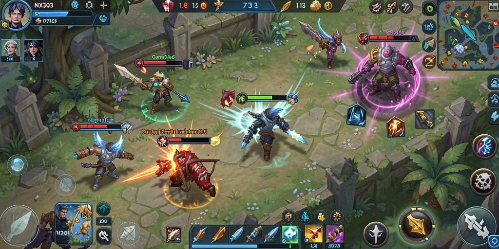 Tampilan gameplay mendebarkan dalam permainan strategi NX303.