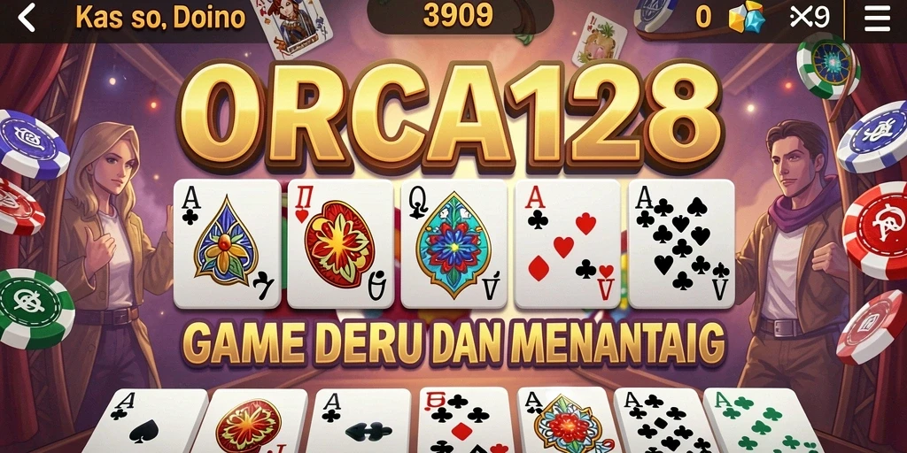 Screenshot menunjukkan momen seru permainan Domino di ORCA128.