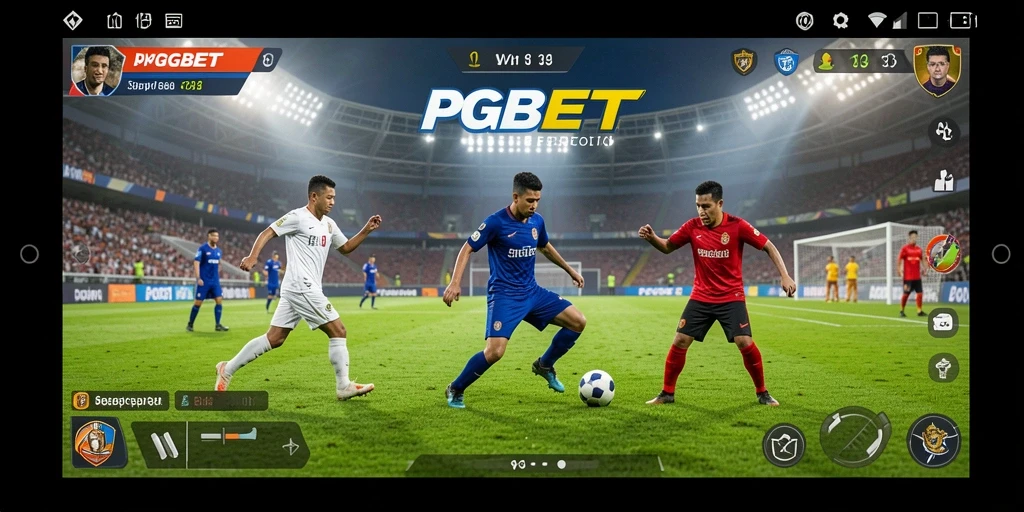 Tampilan utama PGBET dengan aksi seru di lapangan sepak bola.