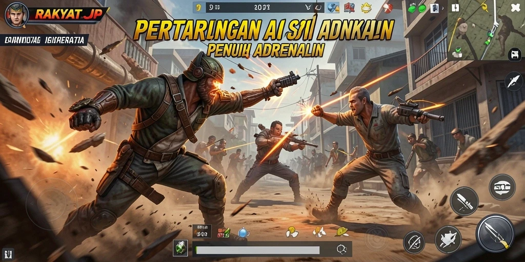 Screenshot RAKYATJP yang menunjukkan aksi pertarungan mendebarkan.