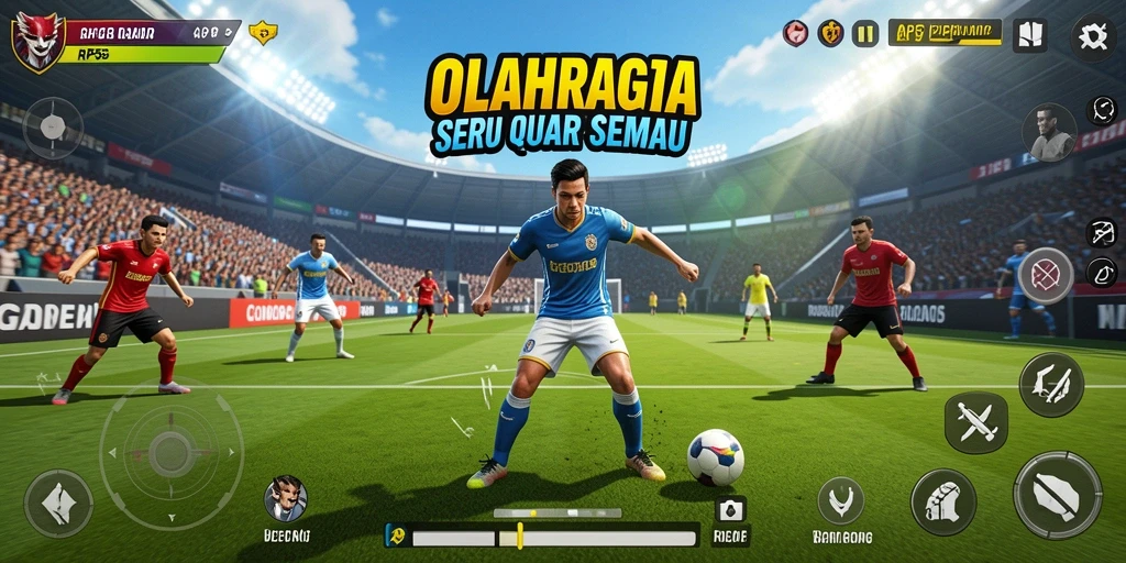 Tampilan gameplay seru di RP55 dengan aksi olahraga yang intens.