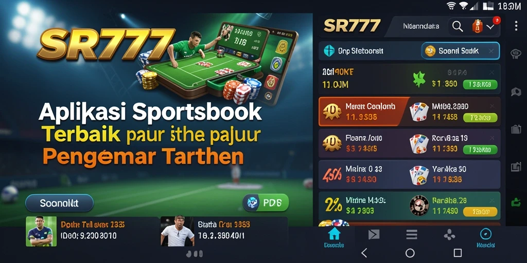 Tampilan utama SR777 menampilkan berbagai pilihan taruhan olahraga.