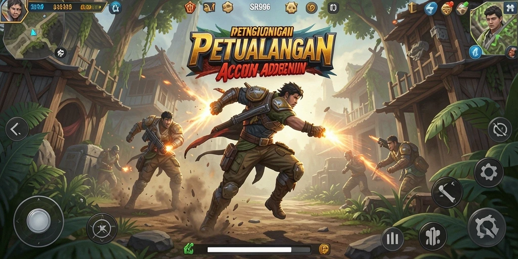 Tampilan aksi mendebarkan dalam gameplay SR996 yang intens.