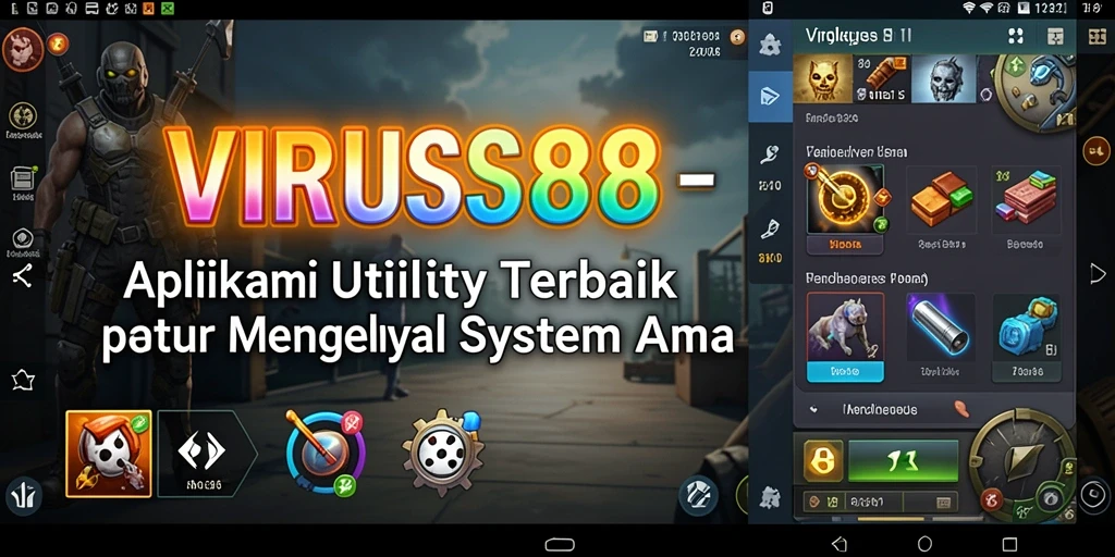 Tampilan utama VIRUS88 dengan fitur pengelolaan sistem.