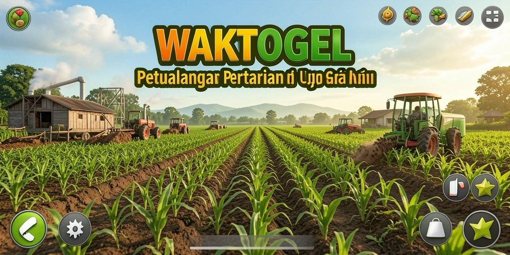 Gameplay WAKTOGEL yang menampilkan aktivitas pertanian yang seru.